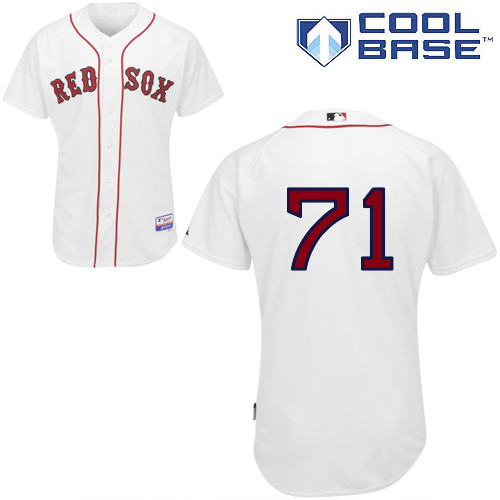 Edwin Escobar #71 MLB Jersey-Boston Red Sox Men's Authentic Home White Cool Base Baseball Jersey
